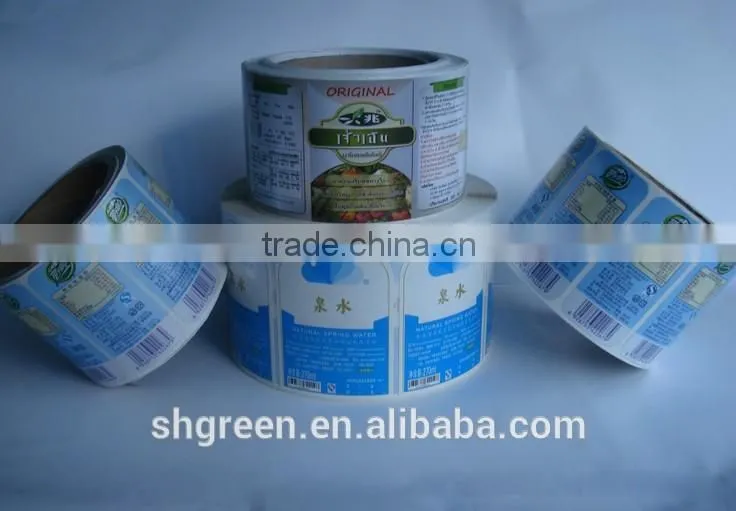 Mineral water bottle offset printing adhesive sticker