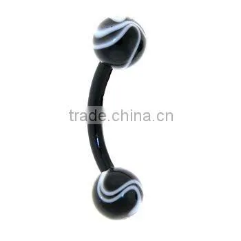 black cateye star eyebrow barbell piercing jewelry