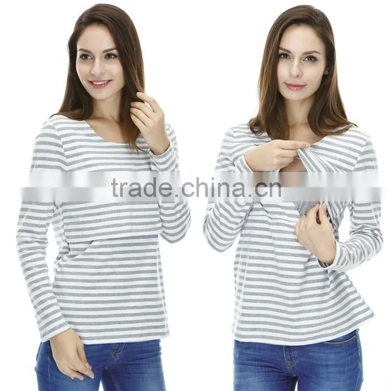 Long sleeves nursing wear breastfeeding Top for pregnant women