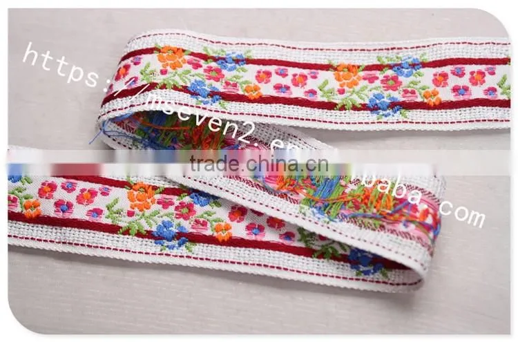 Newest design ethnic jacquard 1.25 inch nylon webbing for garment