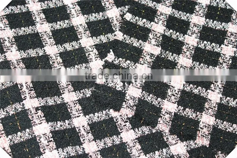 2016 nice 100% wool tweed fabric, tweed weave woolen fabric for overcoat
