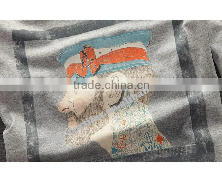 Custom Printed Round-collar Men's Long Sleeve T-shirts