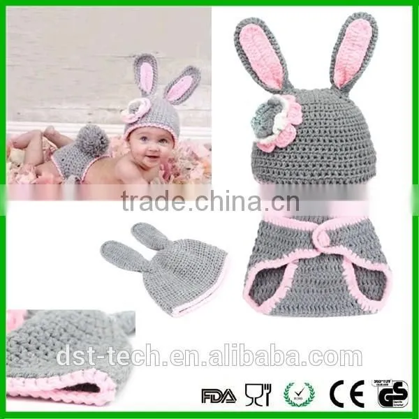 Rabbit shape baby photography props cotton yarn baby costume