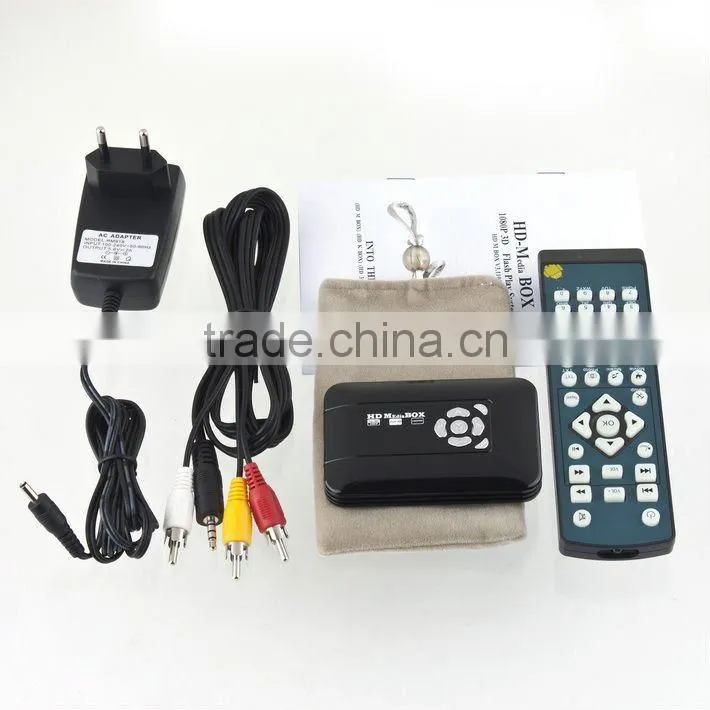 1080P Full HD USB HDMI SD/MMC 3D TV Movie Media Player Box + Remote Controller