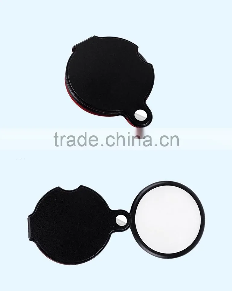Outdoor Hiking PU Leather Case Portable 5X Times Magnifying Glass Magnifier