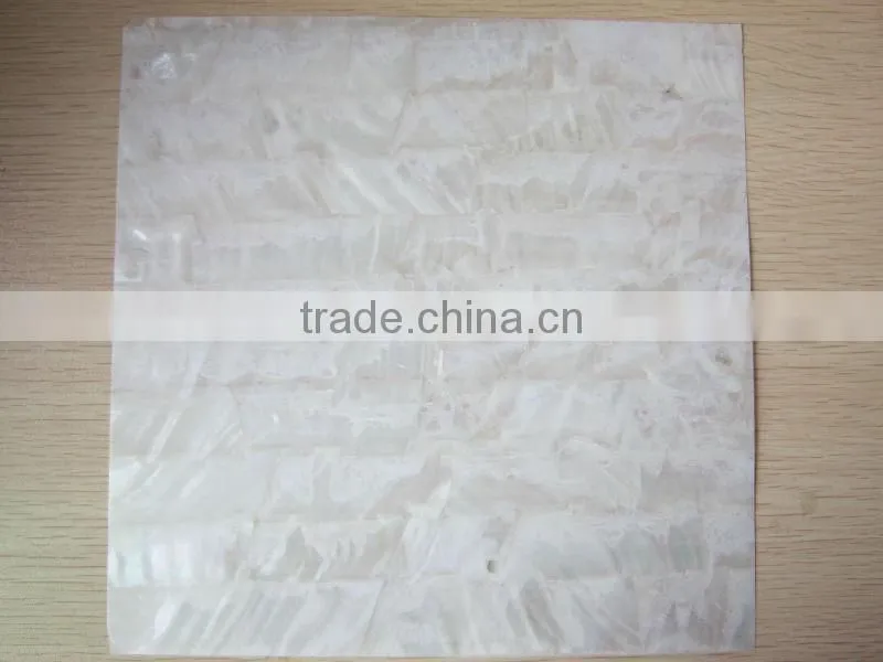 200*200mm customized size white freshwater mop shell veneer