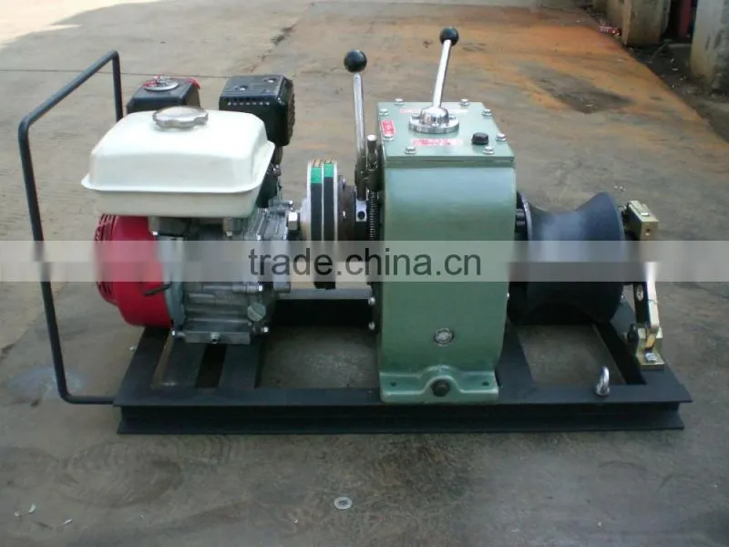 Stringing Equipment 3 Ton Portable Gasoline Engine Powered Winch