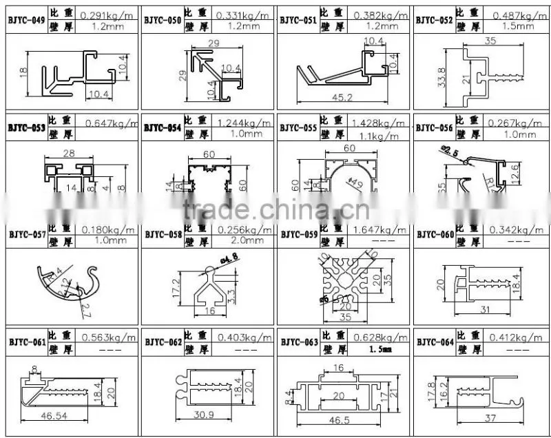 OEM aluminum profiles extruded for exhibition / display frame