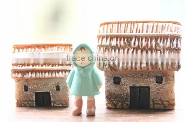 Zakka Aegean Sea micro landscape accessories resin mini house ornaments crafts