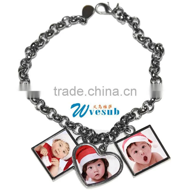 2017 New Fashionable Alloy Bracelet Necklace Earring Sublimation Jewellery