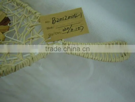 Natural rattan&water hyacinth weaving iron frame fish shaped fruit basket