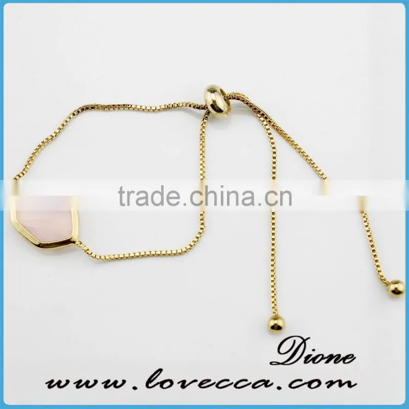 2016 wholesale adjustable glass multicolor gemstone bracelets
