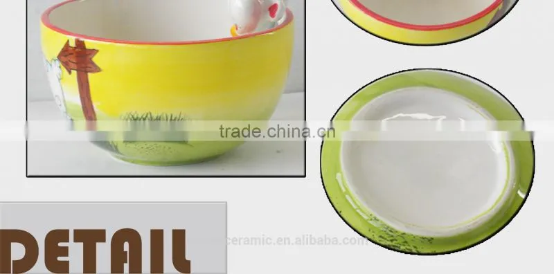 custom logo decal design ceramic Unique sheep bowl