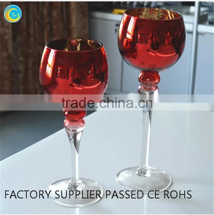 Tall glass candle holders