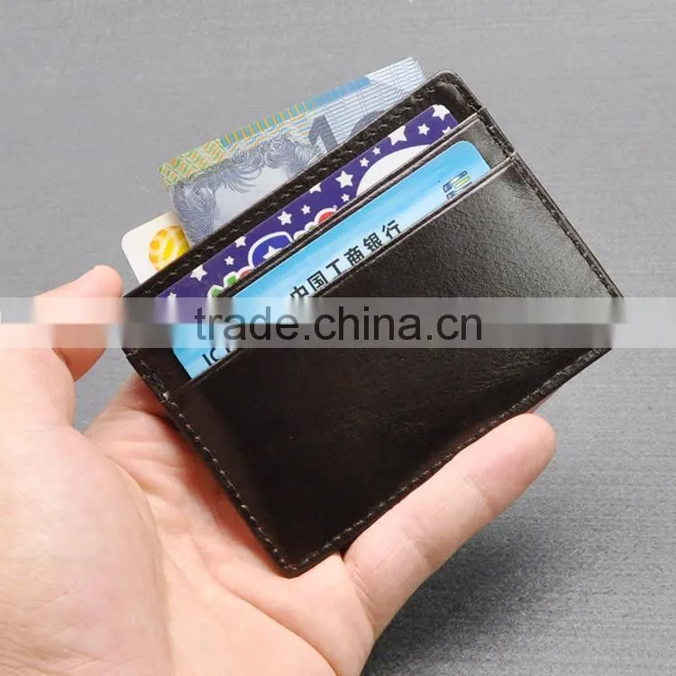 Casual Style Custom Personalized High quality Car Pocket Wholesale Real Genuine Leather Portable Simple Card Holder