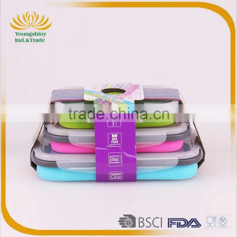 Silicone collapsible lunch box for kids