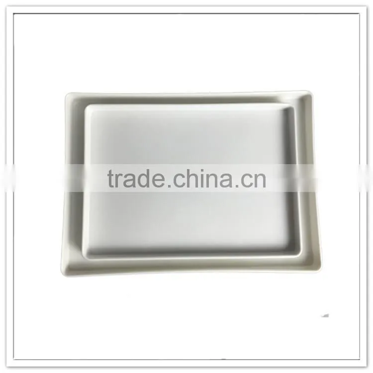 Wholesale cheap environmeantal solid color white hotel restaurant airline melamine tray, serving tray plastic