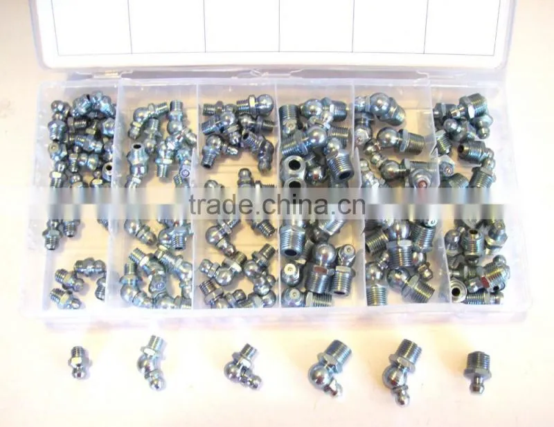 45 Degree and 90 Degree Straight Hydraulic Lubrication Lube Grease Fittings Assortment Zerk Fitting