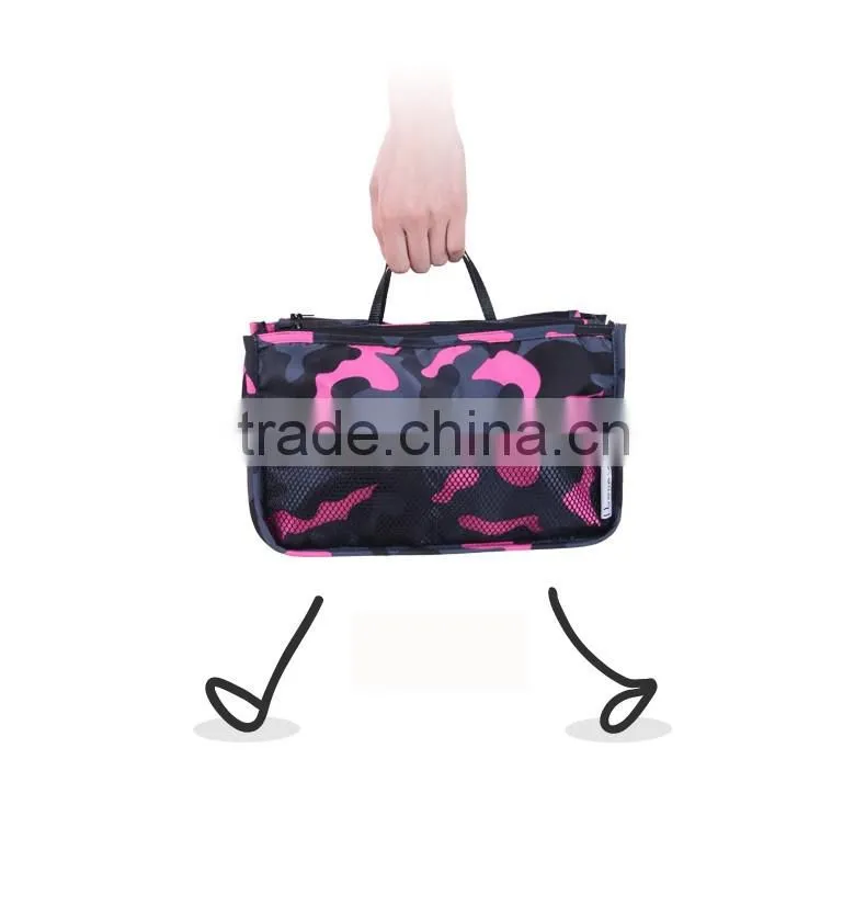 Pink camo hanging nappy bag for stroller