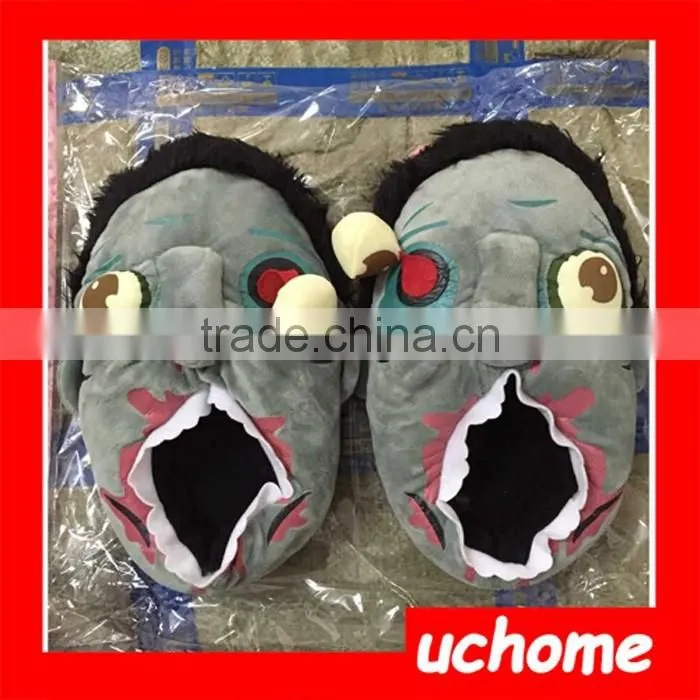 UCHOME Funny zombie plush slipper soft stuffed zombie winter slippler halloween holiday gift