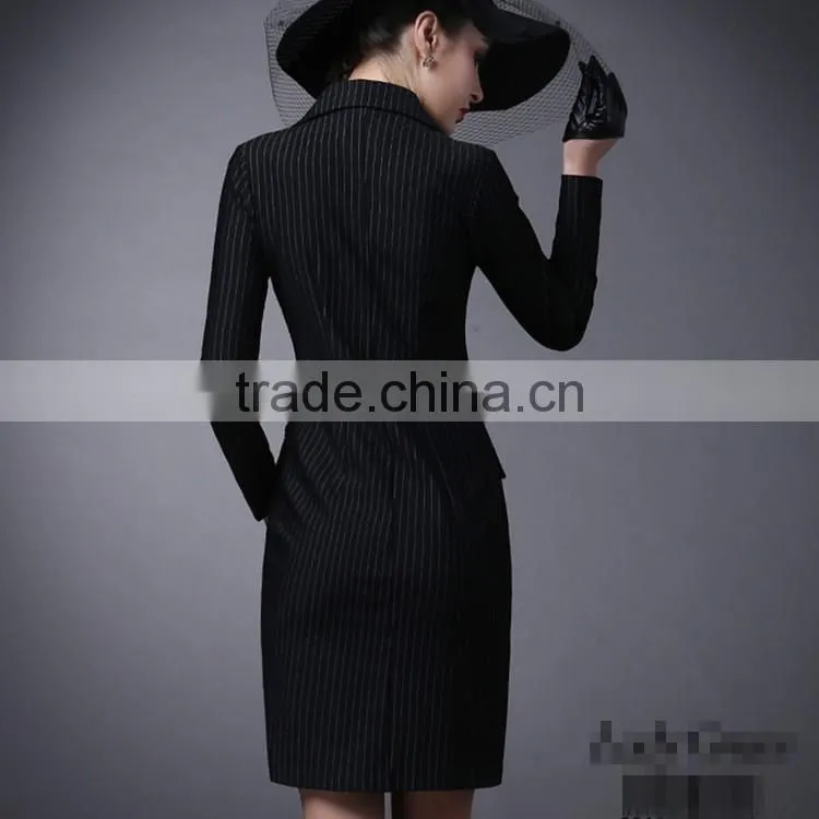 High quality elegant name brand winter long trench coats for woman