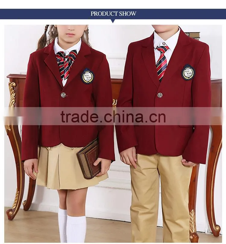 British wind suits school boys and girls uniforms trousers sets spring and autumn middle school students uniform custom made