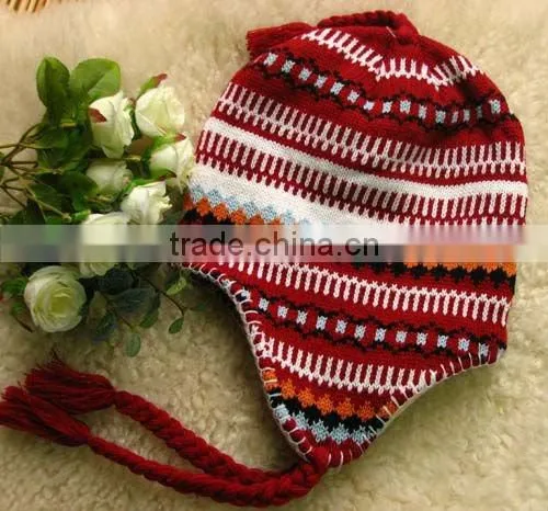 new winter warm soft double layer fashion knitted ladies hats cheap majored factory