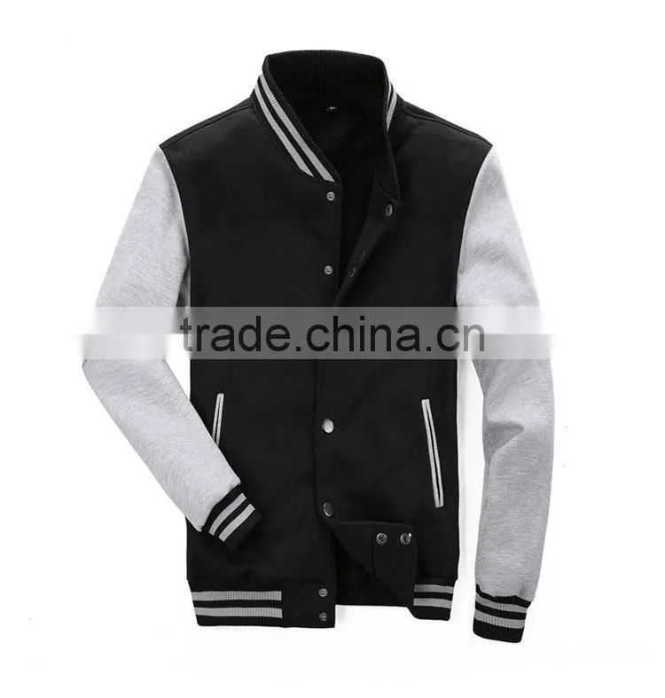 wholesale mens casual baseball zip ip sweatshirt