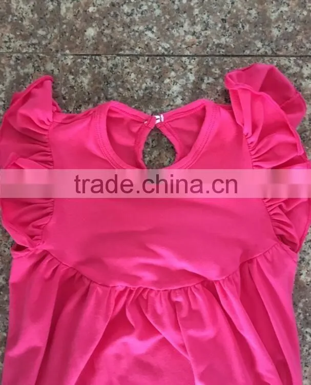 Toddler Girls Soild Color Cotton Romper Flutter Sleeve Romper Baby Bulk Boutique Baby Girl Rompers Wholesale 2016