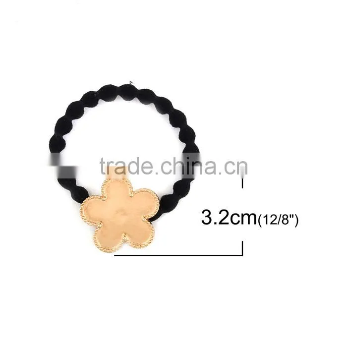 Zinc Based Alloy DIY Resin Mold For Jewelry Making Hair Ties Plum Blossom Gold Plated & Black
