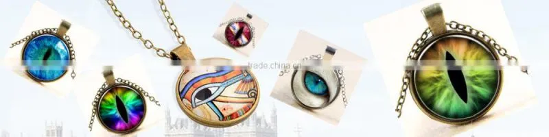 XP-TGN-HE-129 Wholesale Glass Cabochon Necklace In Alloy