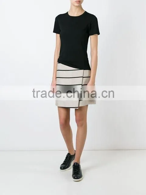 Custom Women Pure Black Plain Short Sleeve T-Shirts,Oem Cotton Blank Plain T Shirts for women