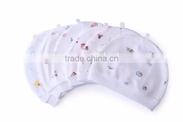 high quality kids beanie knitted dot printed 100% cotton baby hat
