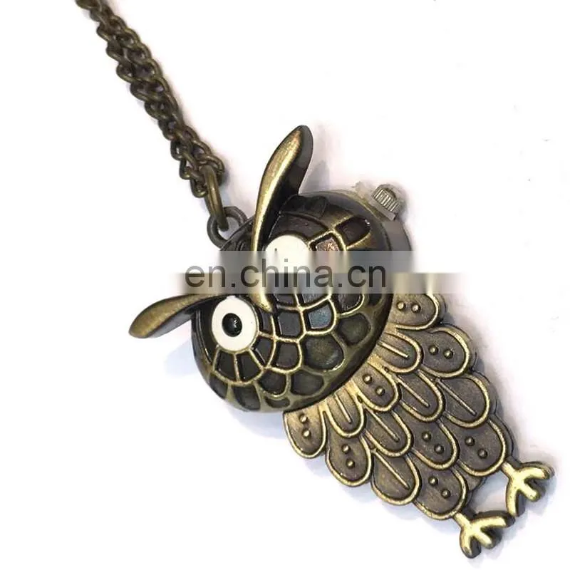 Vogue Women's Cute Owl Pendant Necklace Watch