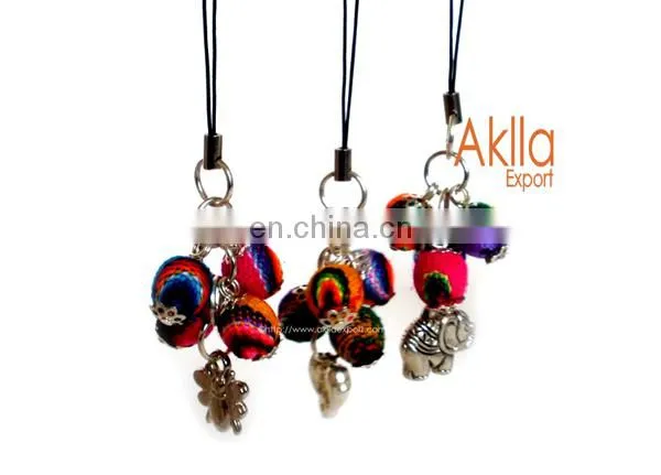 Aguayo Mobile Cellphone Keychains Peruvian Blanket