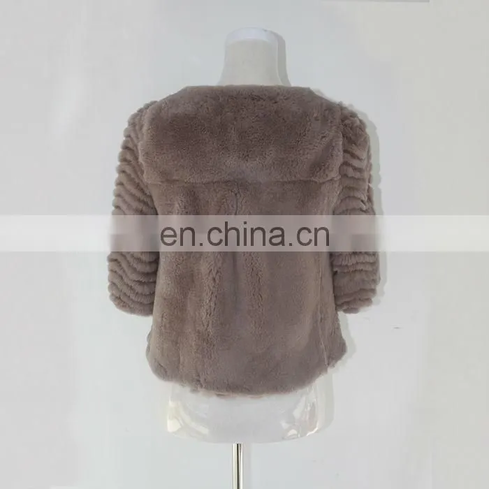 2013 stylish genuine rabbit fur coat winter wear Korean women