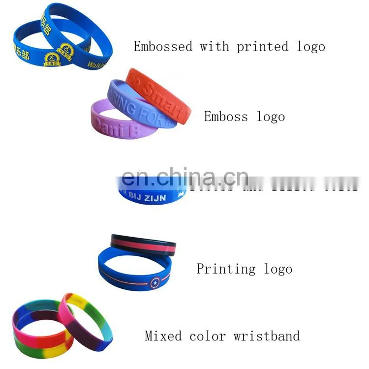 Promotional cheap Silicone Wristband, embossed wristband, print logo Wrist Band