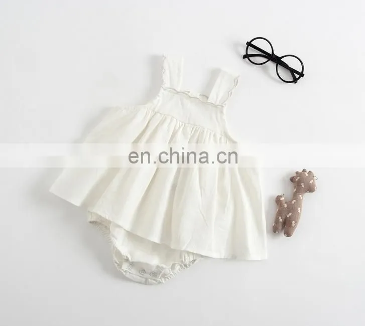 Lovely Summer Hot Sale Slip Dress Romper One Piece Baby Girl Cotton Romper