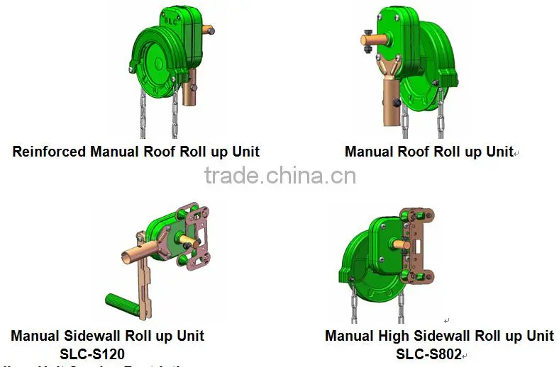 Low Cost Greenhouse poly film Roll-Up worm gears