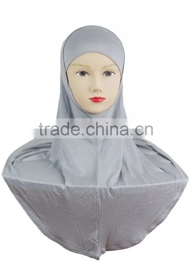 Newest high quality ISLAMIC HIJAB al amira 2pcs solid color softy mercerized cotton MUSLIM HIJAB