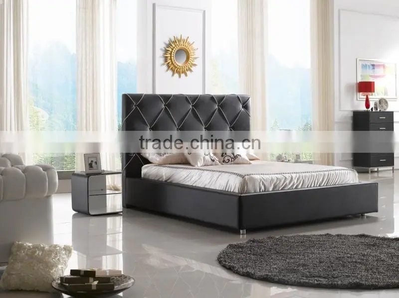 Gas Lift Up Storage PU/Leather Bed /Ottoman bed