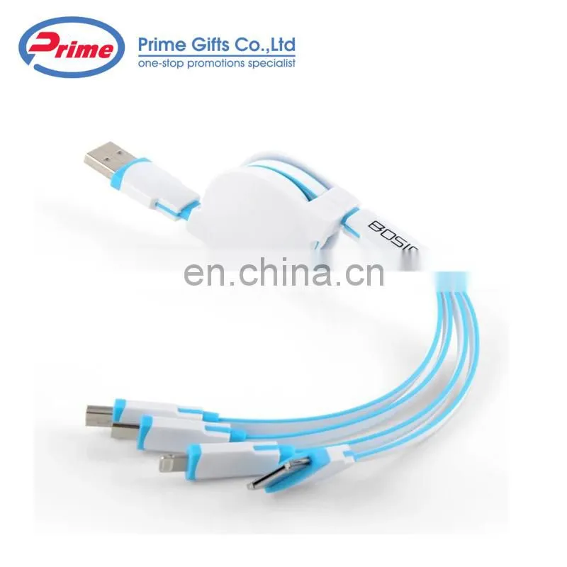 2020 Hot Selling 4 in 1 colorful USB Extension Charging Cable with your logo