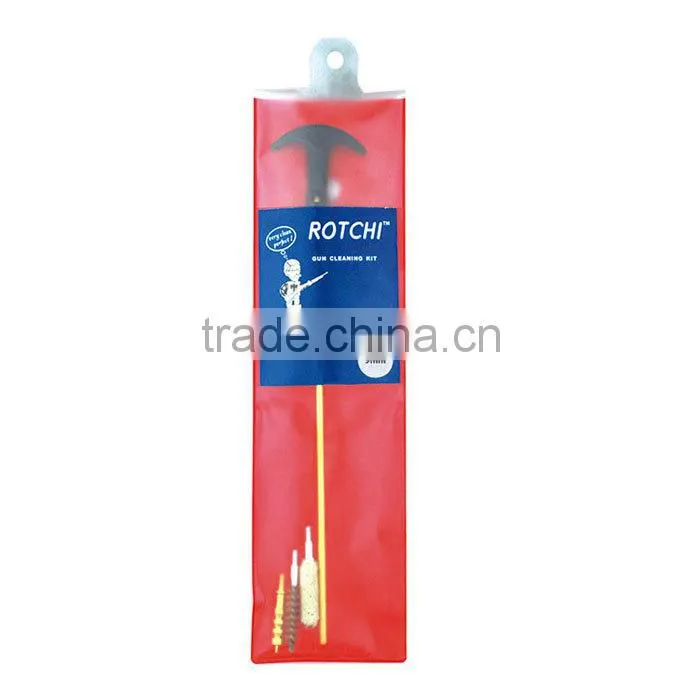 Soft polybag pistol cleaning kit with brass rod,comfortable polybag packing