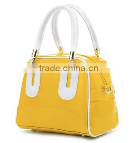 Smooth leather bright PU handbag