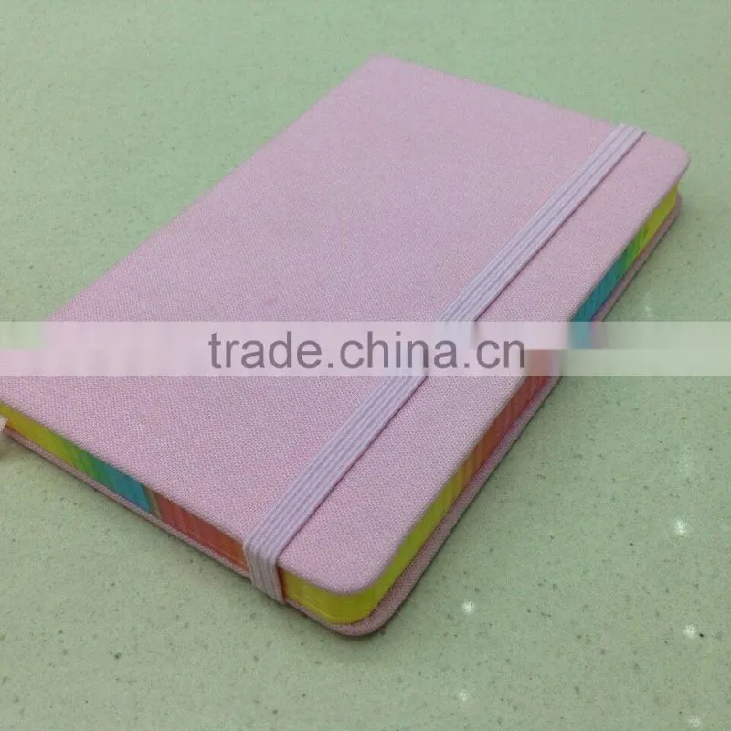 Cloth material notepad with color printed edge