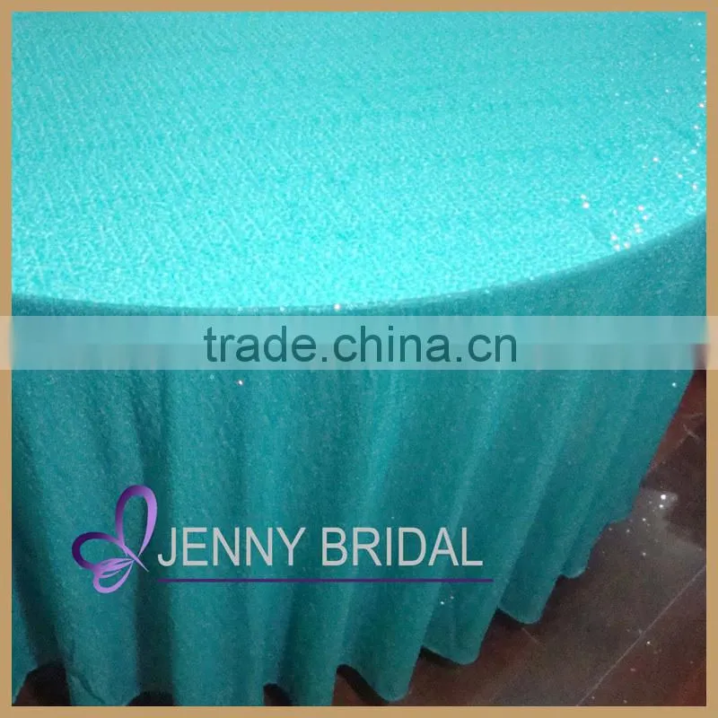 SQN#49 fancy teal green sequin wedding decoration chair covers and table covers