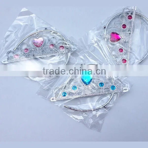 In stock factory price Electroplating plastic tiara princess crowns for kids for sale