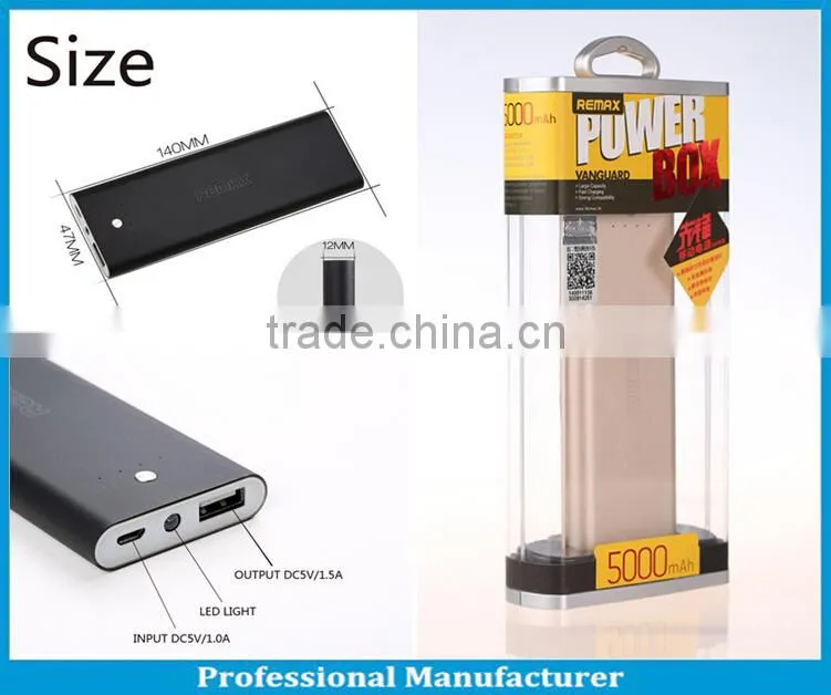 Super Slim 5000mah mobile wallet power bank with 100% matel case