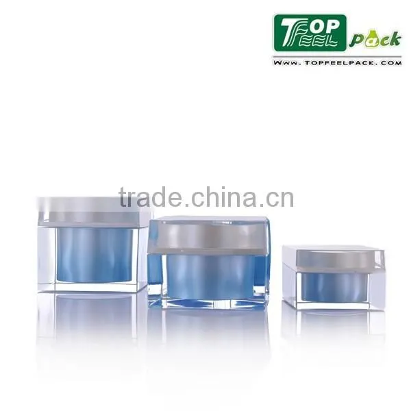High end 15ml/30ml/50ml Square plastic cosmetic cream jar