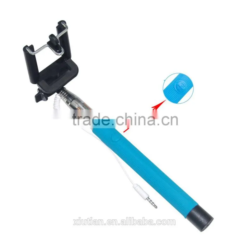 Good China supplier cable take pole selfie stick for iPhone and Andriod